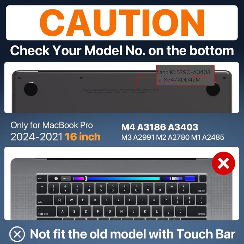 soonjet for MacBook Pro 16 inch Case M4 2025 2024-2021 M3 M2 M1 Pro/Max [100% Match Official Color] Protective Hard Cover Laptop - Space Gray Clear - Image 2